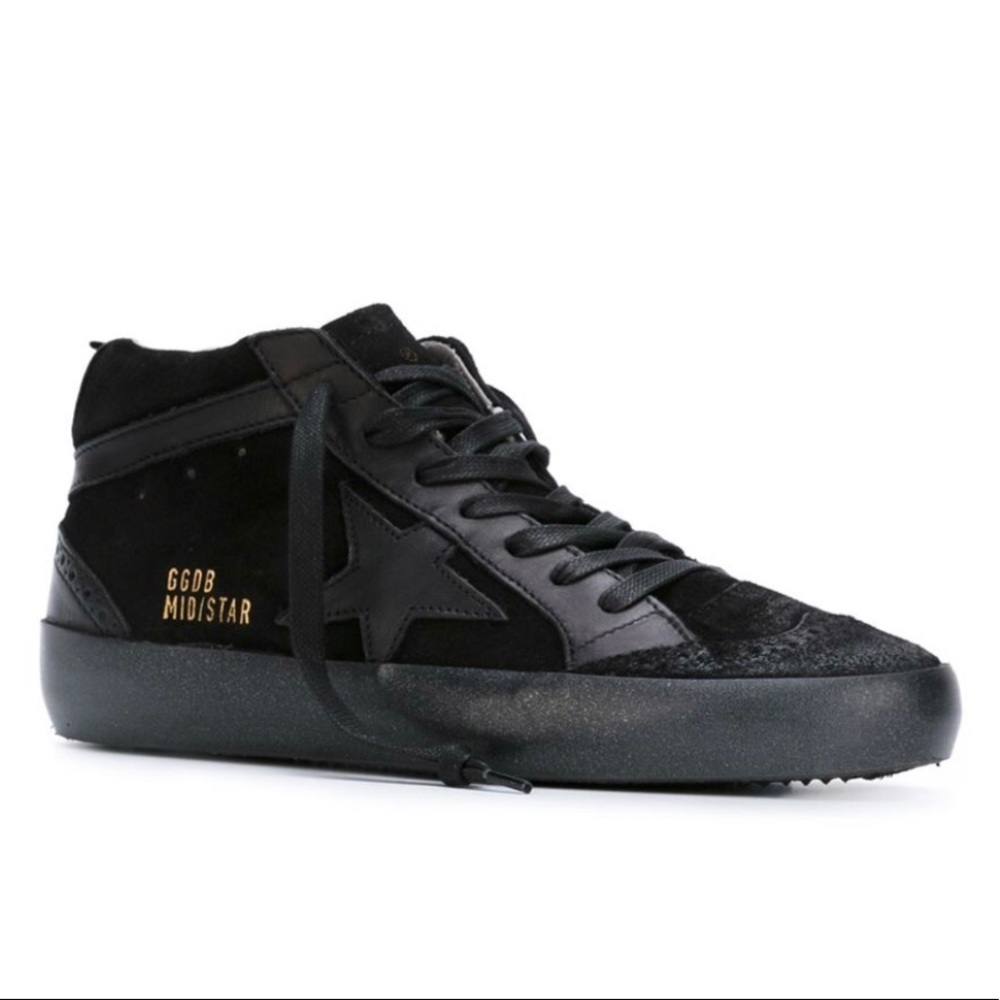 *RARE* Golden Goose ALL BLACK MidStar Sneaker 35